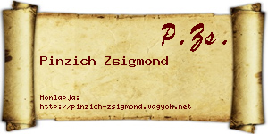 Pinzich Zsigmond névjegykártya